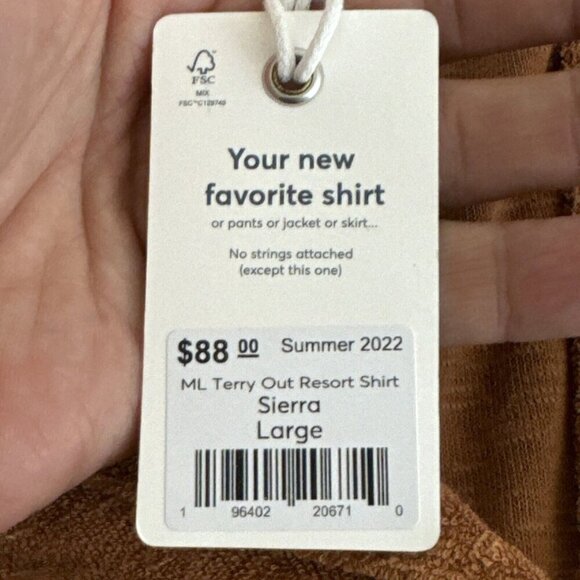 Marine Layer Women's L Terry Out Resort Shirt Sierra NWT Terra Cotta - Picture 11 of 16